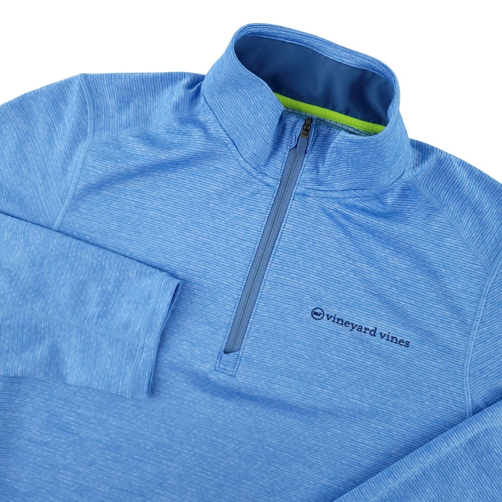 Vineyard Vines Pullover Mens Large Blue Performance 1/4 Zip Long Sleeve Top